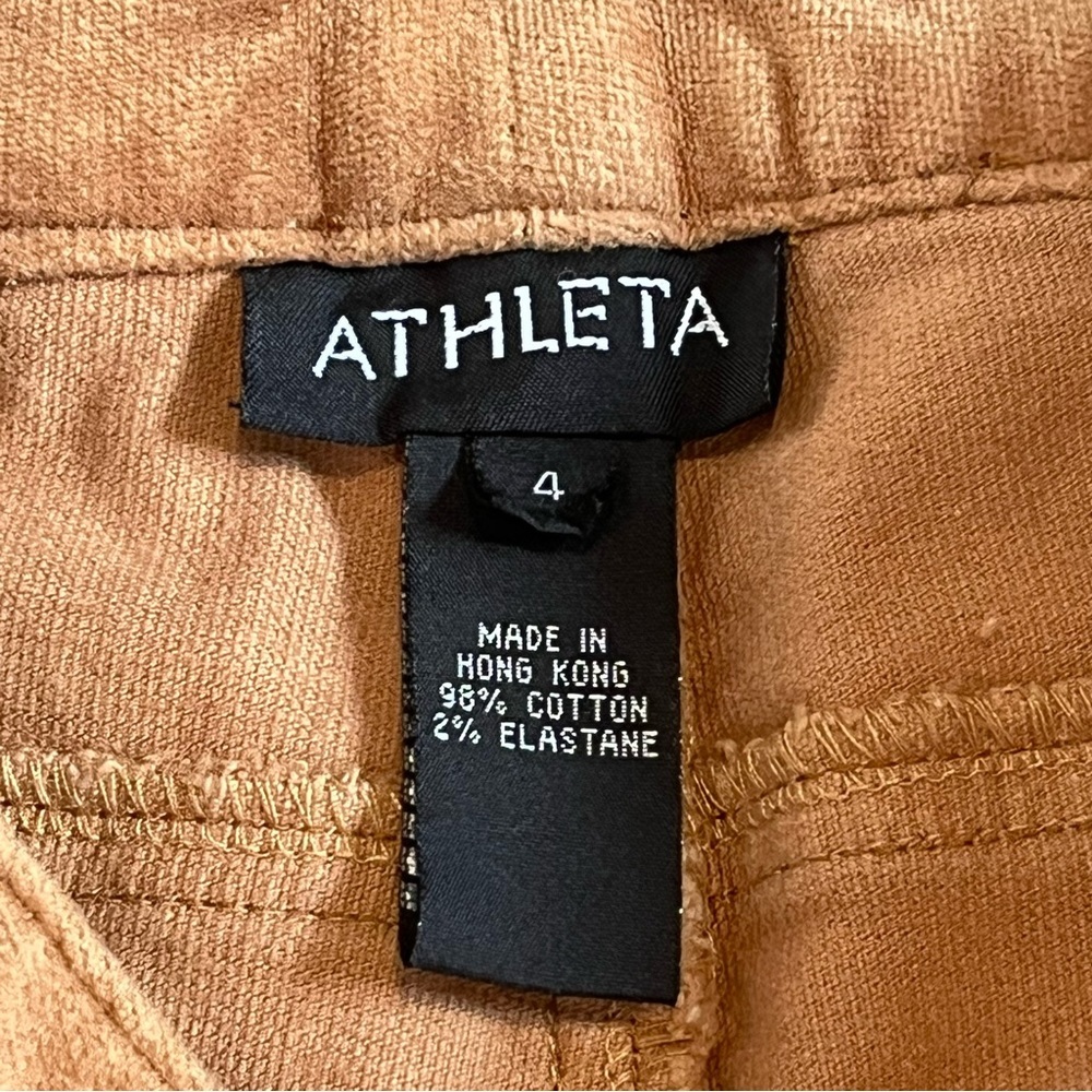Athleta Pants Womens 4 Beige Cargo Velvet Soft Boot Cut Flare Trouser Stretch - Picture 3 of 8